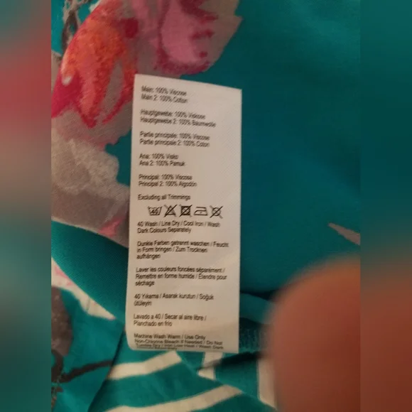 Joules Blue Green Relaxed Tunic with Floral Design - Picture 3 of 7